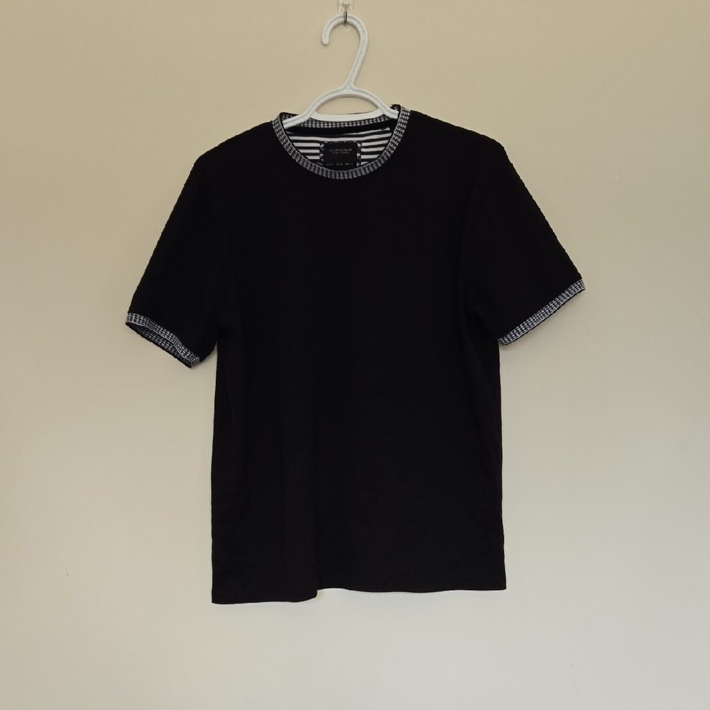 T Shirt With Houndstooth Detail